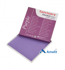 Хустки для коффердаму без латексу Dental Dam, середні, пурпурні, з ароматом м'яти (Sanctuary), 15 шт./пак.